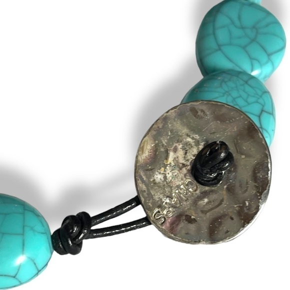 💍 CHAPS by Ralph Lauren Faux Turquoise Simplistic Bead Necklace 20” - Picture 11 of 12